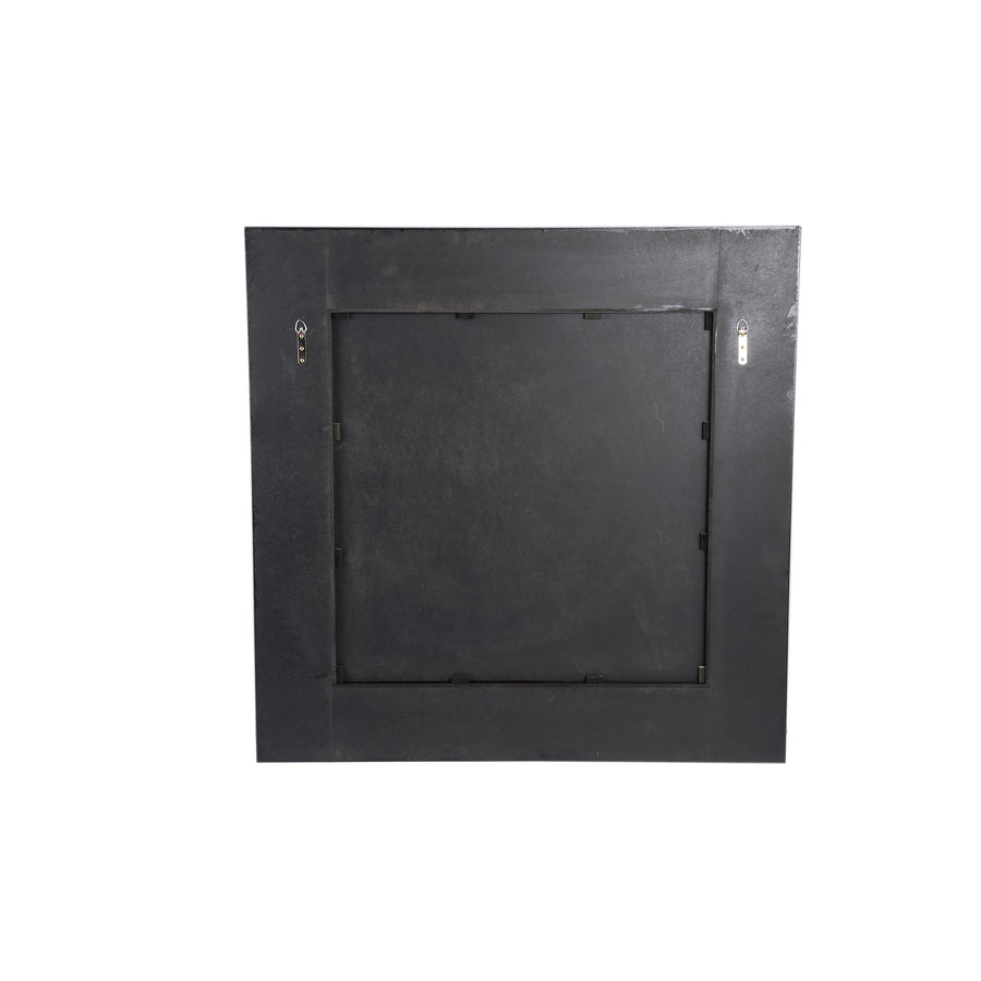 Gezzy brown wood veneer mirror with curl frame, square