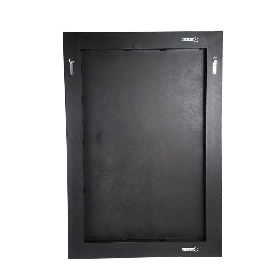 Tiess brown wood veneer mirror with straight frame