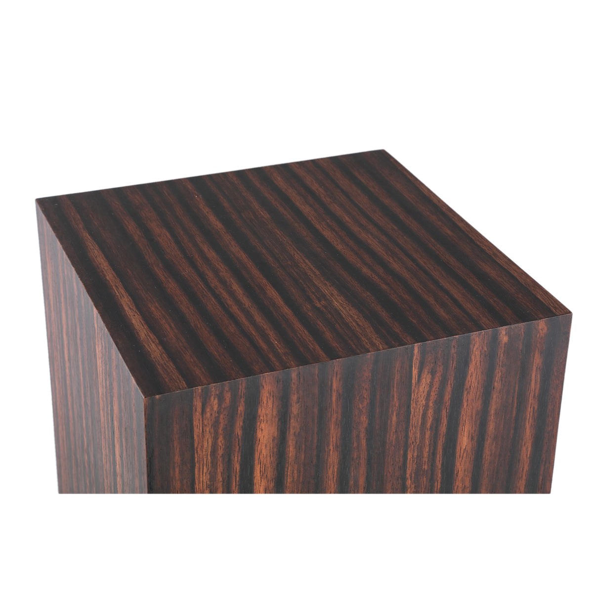 Tiess brown wooden veneer open pedestals, set of two