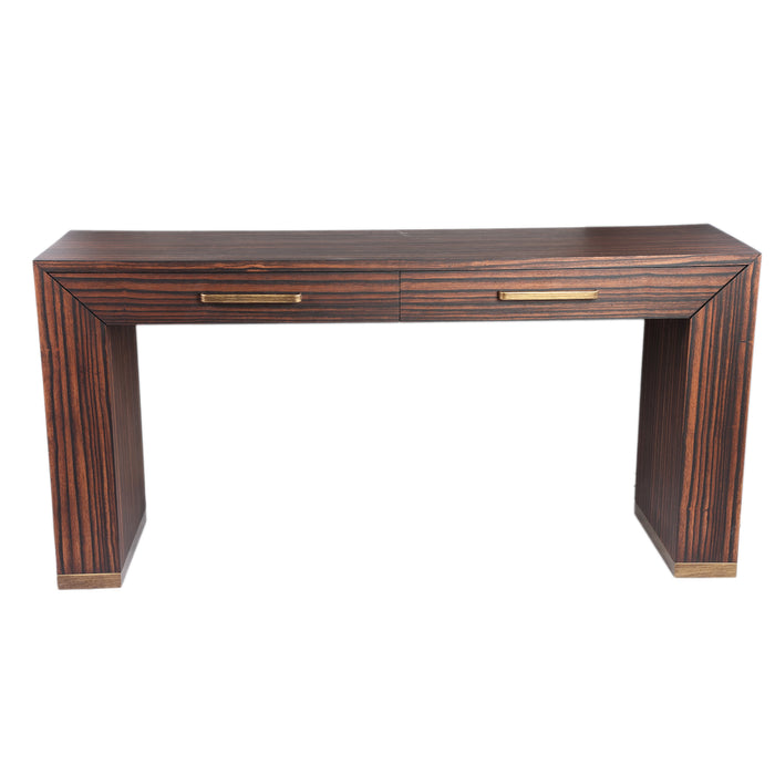 Tiess brown wooden veneer cabinet with drawers