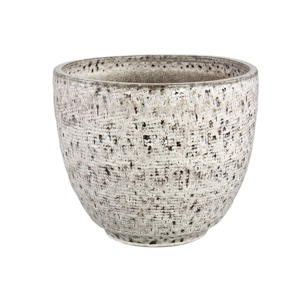 Elana white ceramic planter with grey pattern, extra large