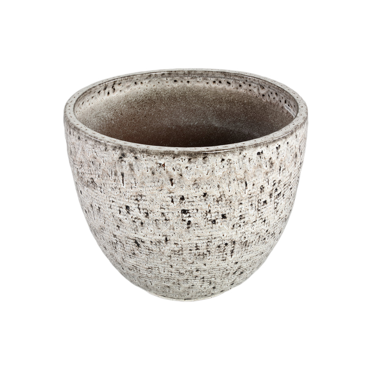 Elana white ceramic planter with grey pattern, extra large
