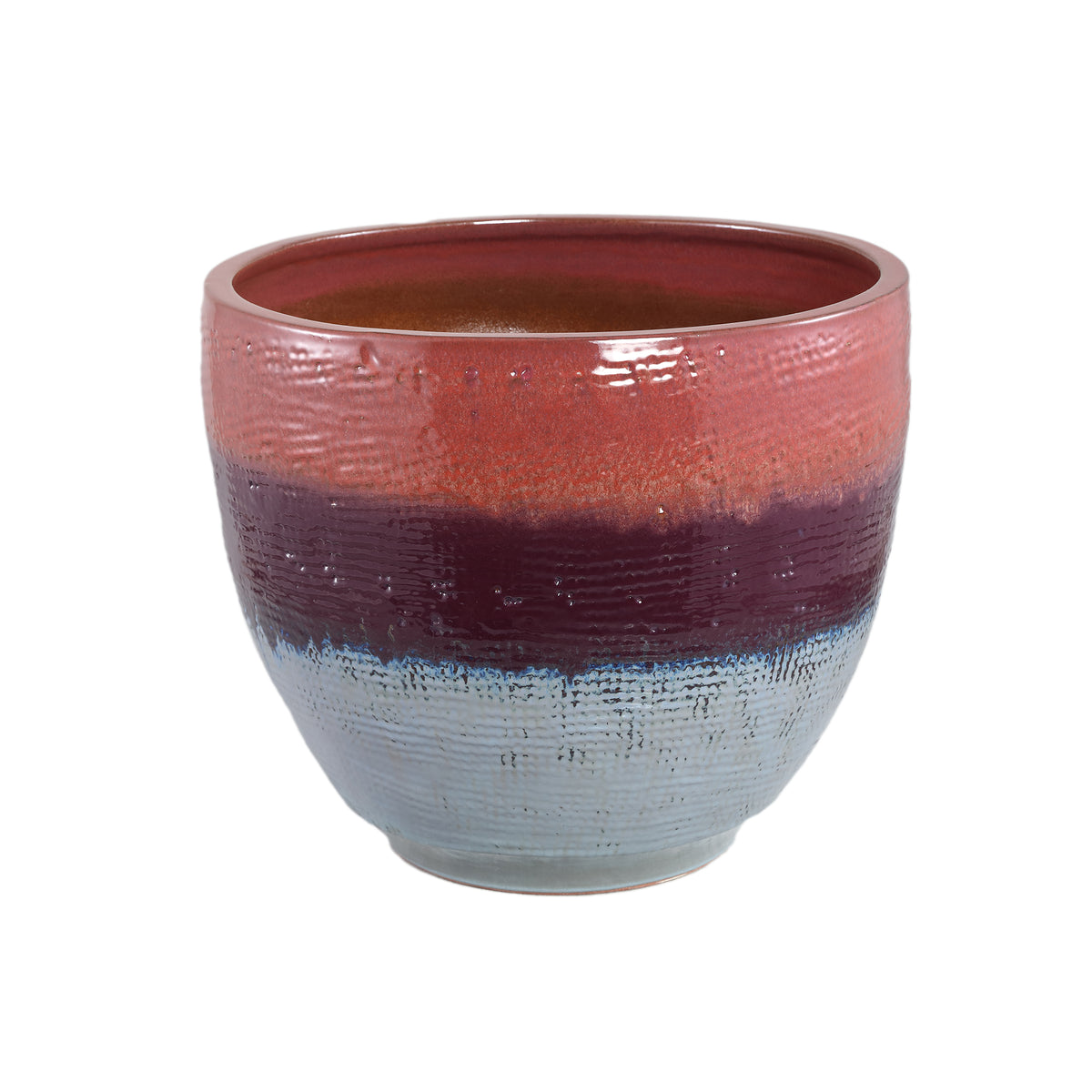 Elana purple ceramic planter with ombre pattern, extra large