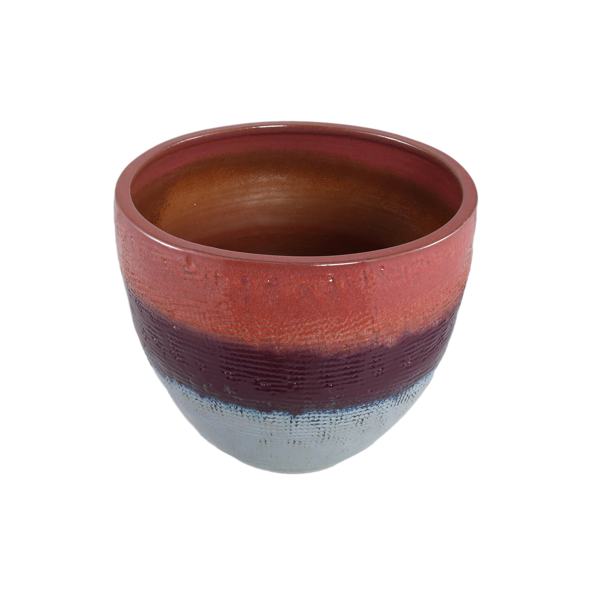 Elana purple ceramic planter with ombre pattern, extra large