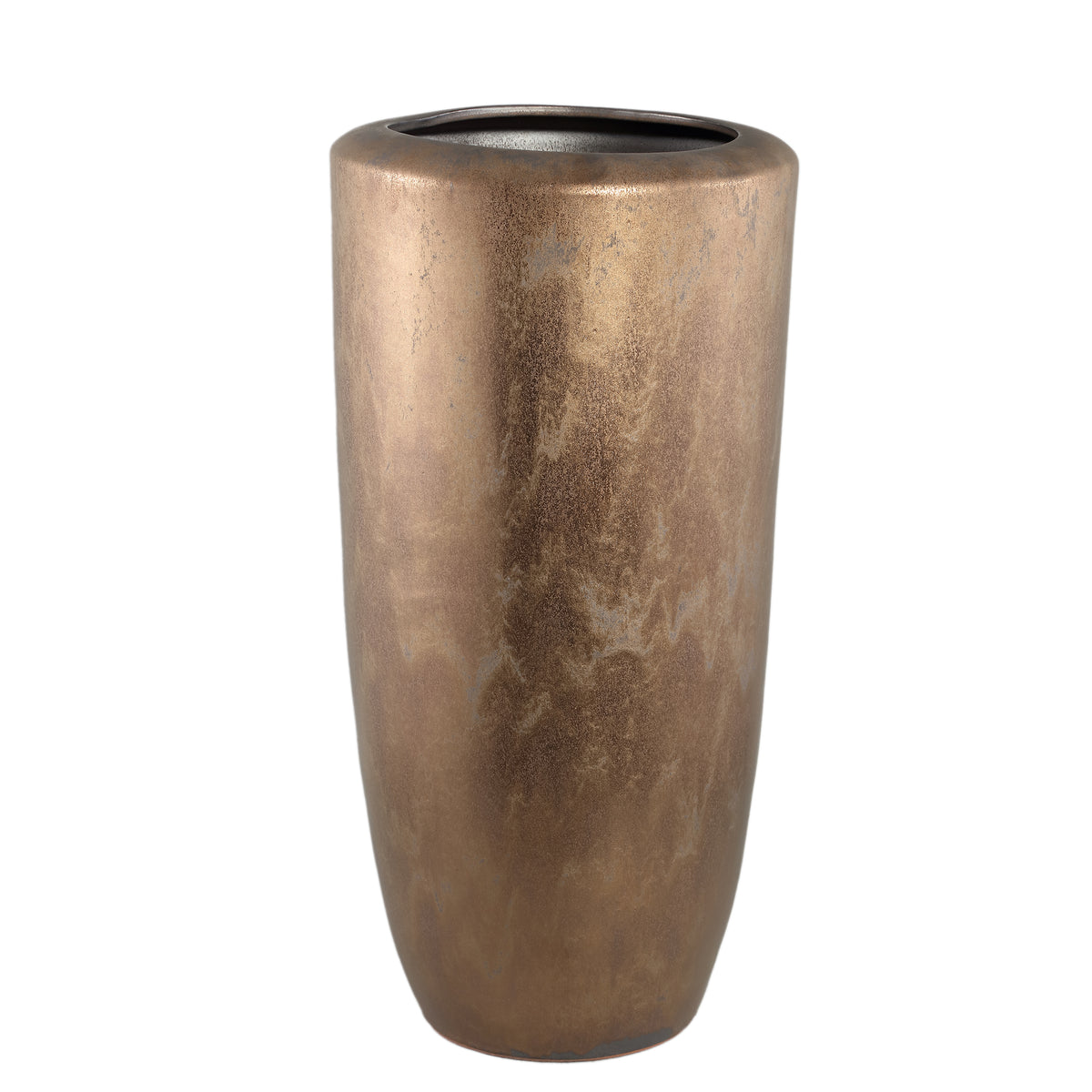 Kyleigh bronze smooth ceramic planter, extra large