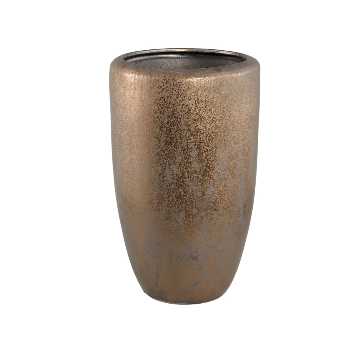 Kyleigh bronze smooth ceramic planter, large