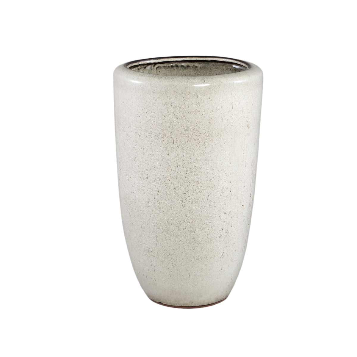 Kyleigh beige smooth ceramic planter, large