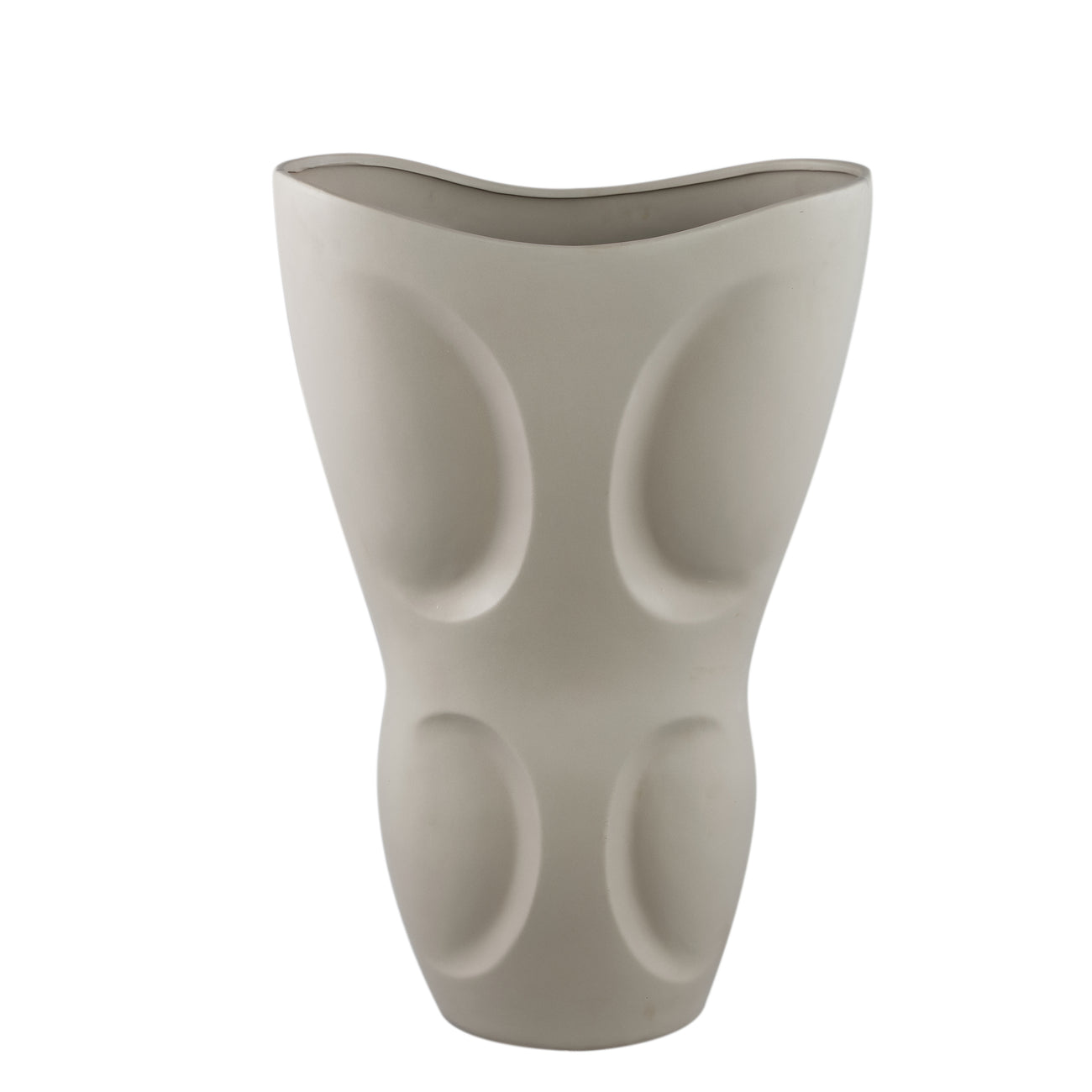 Dayna grey sculptural oval ceramic vase