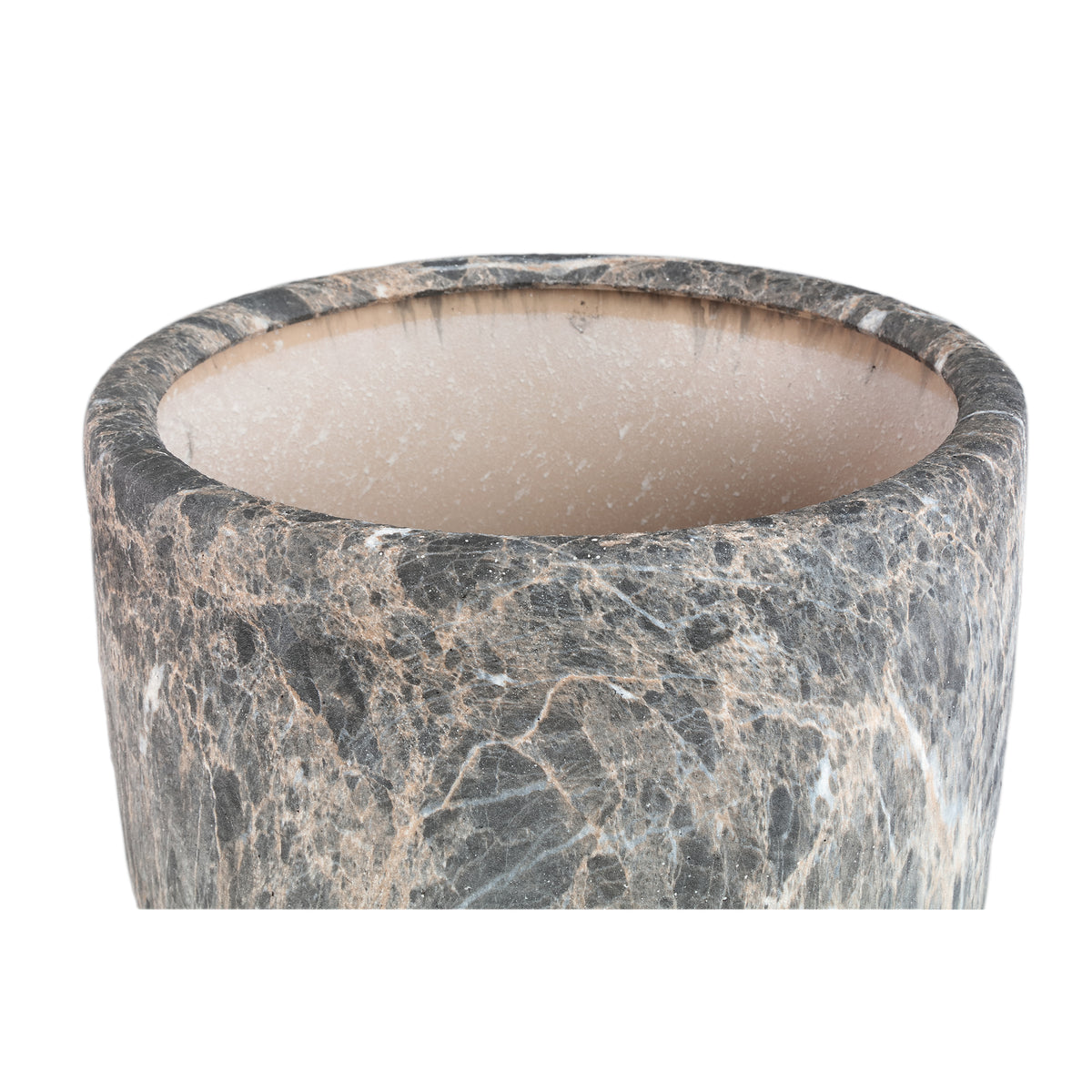 Miah grey marble-look ceramic planters, set of 3