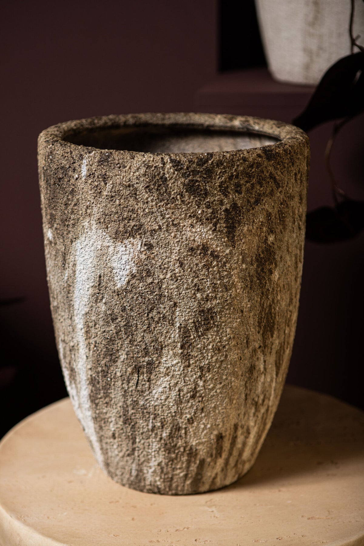 Miah brown marble-look ceramic planters, set of 3