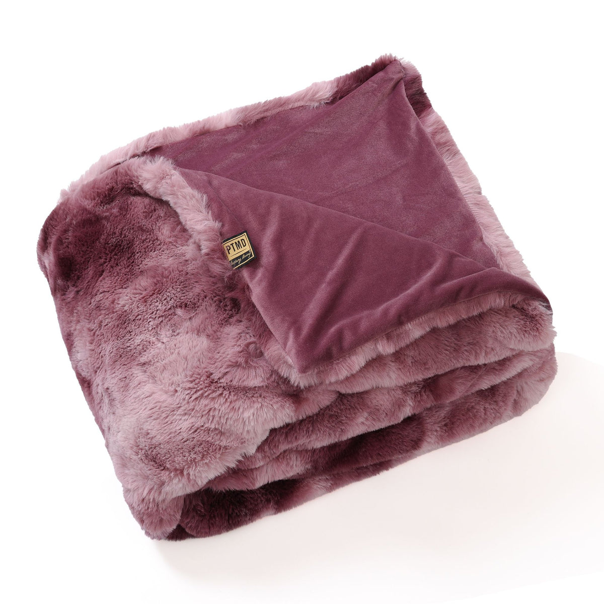 Linde burgundy faux fur bedspread in gift box