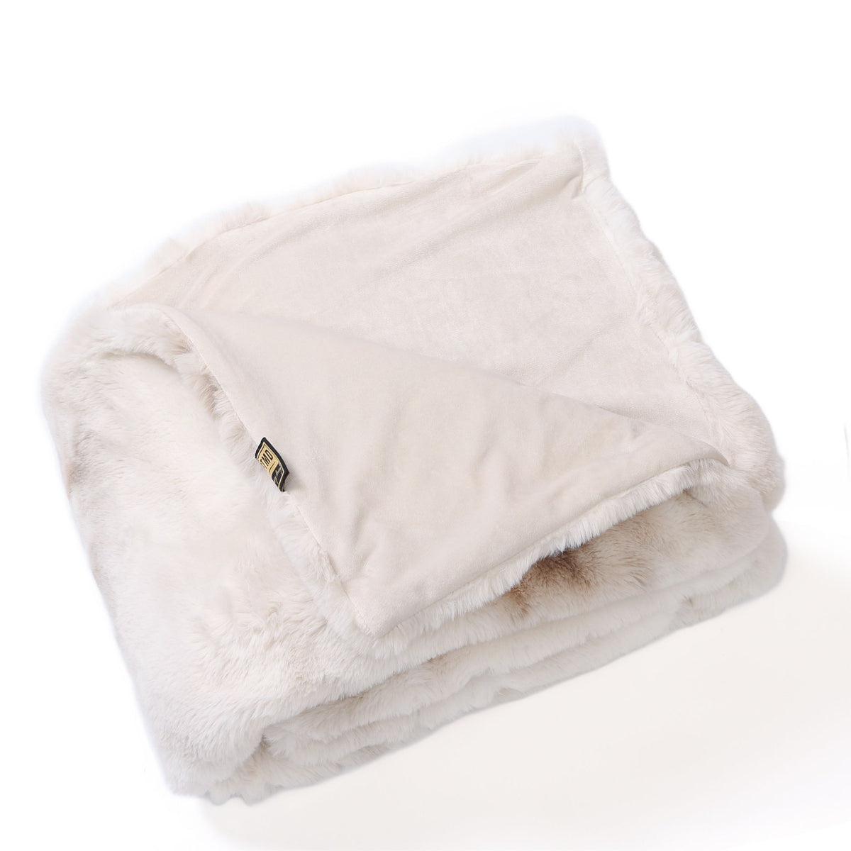 Linde off white faux fur bedspread in gift box