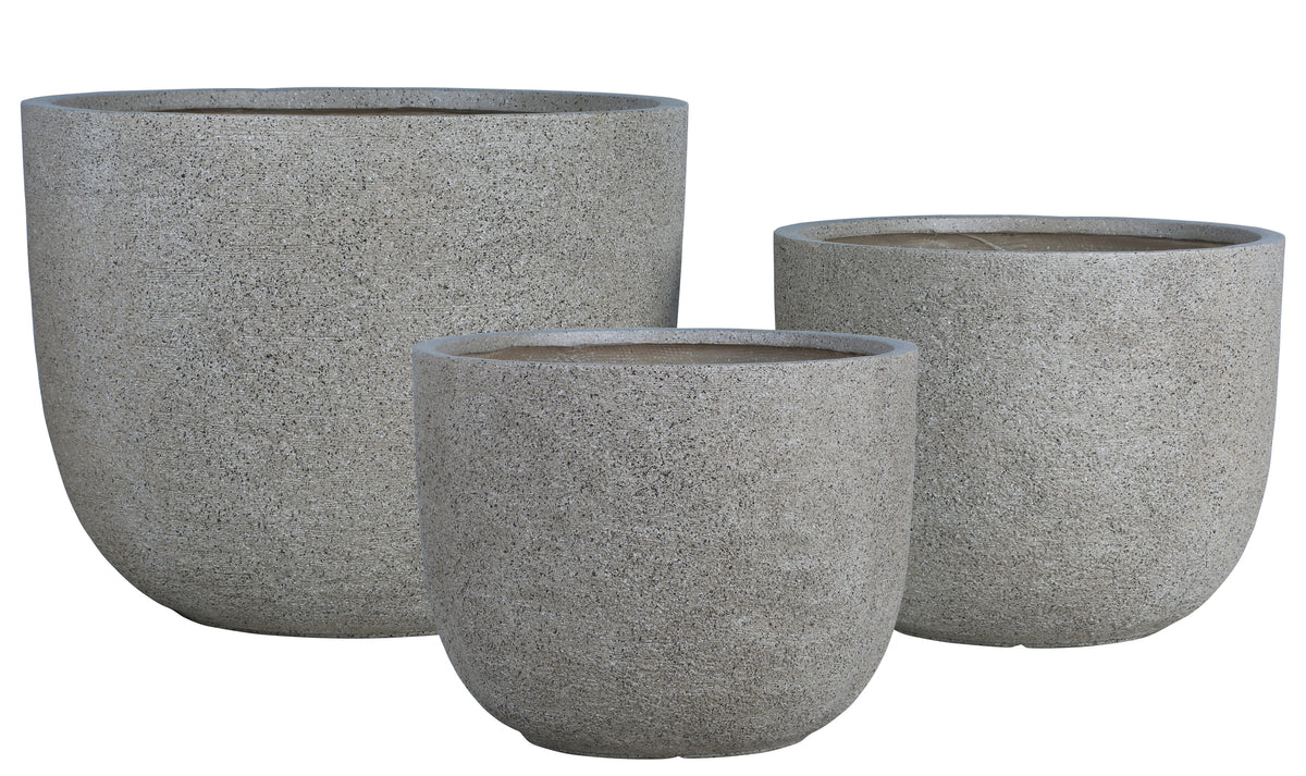 Delsey sand GRC structure planters, set of three