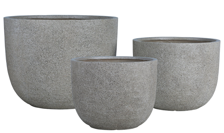 Delsey sand GRC structure planters, set of three