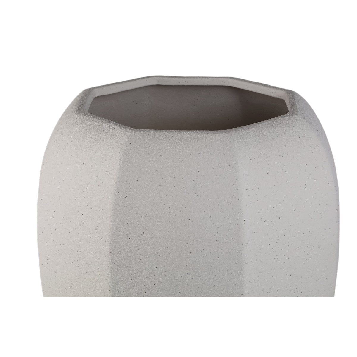 Myrick cream octagon stoneware planter, large