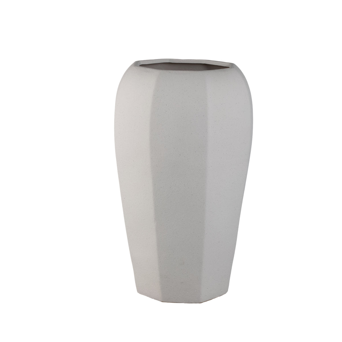 Myrick cream octagon stoneware planter, large