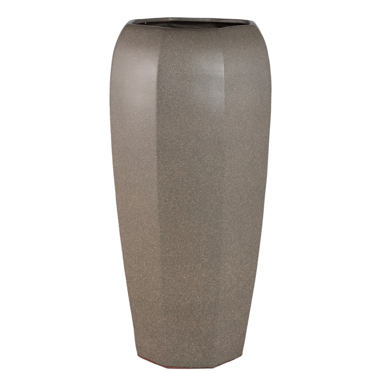 Myrick dark brown octagon stoneware planter, extra large