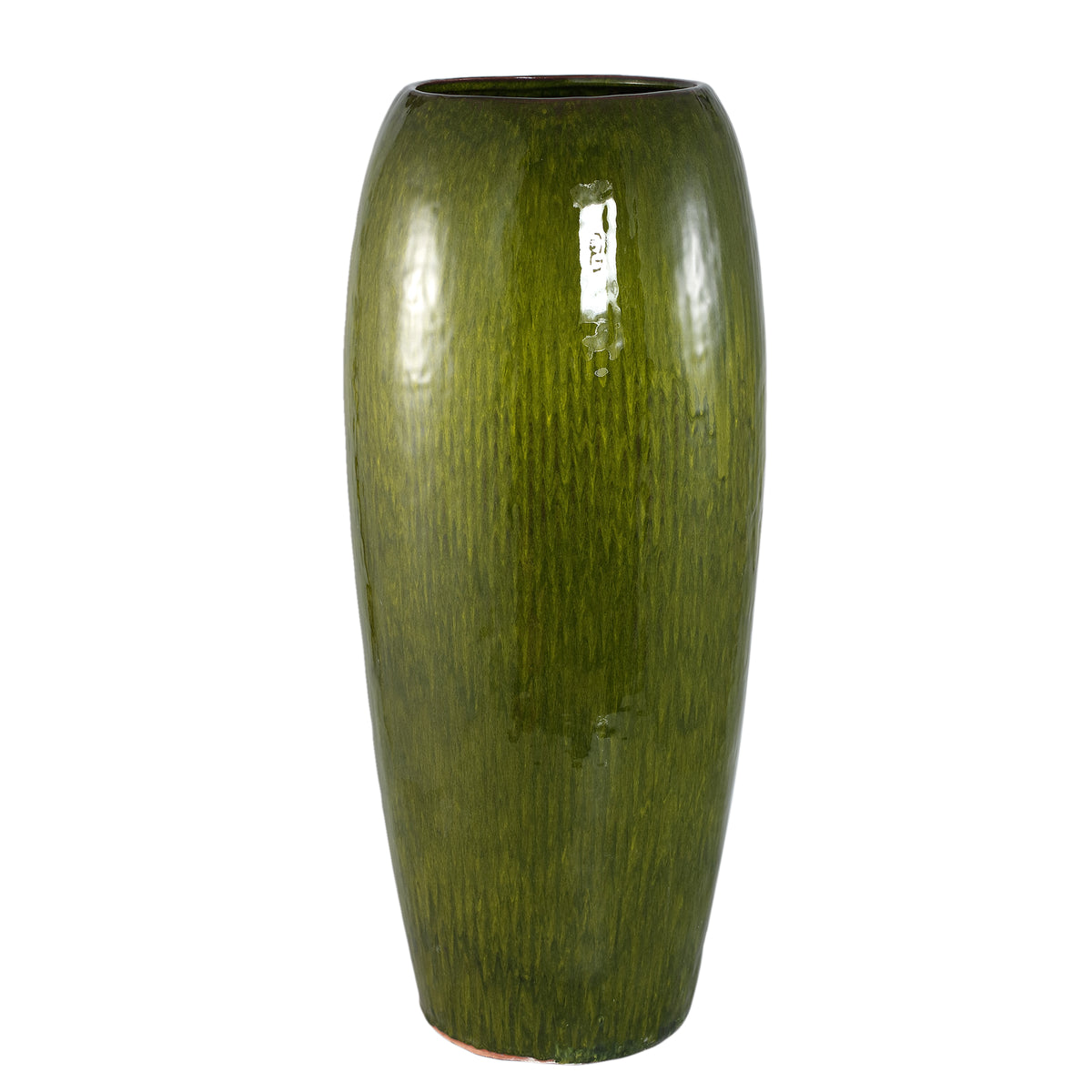 Tamica dark green stoneware planter, large