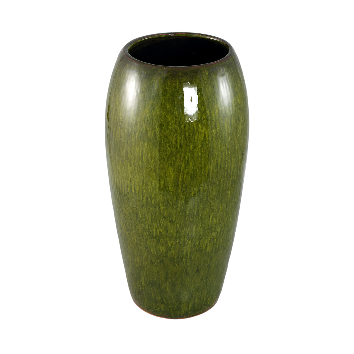 Tamica dark green stoneware planter, large