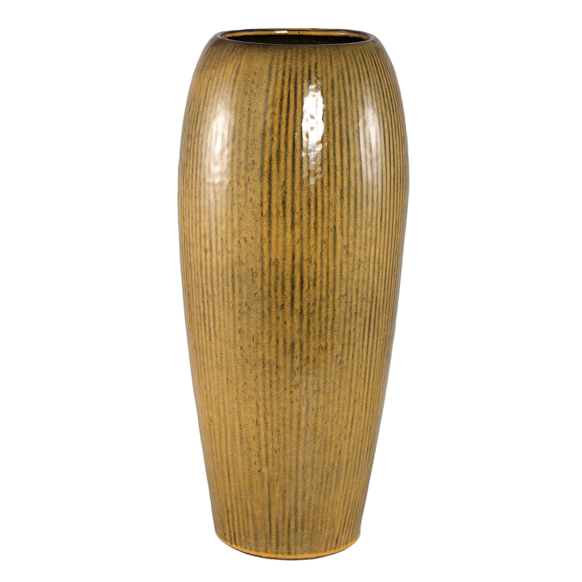 Tamica dark brown stoneware planter, large