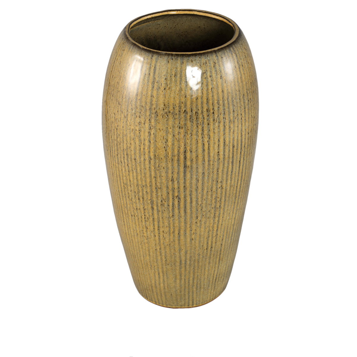 Tamica dark brown stoneware planter, large