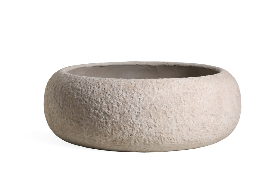 Meleyah beige fibre cement rock-look planter, extra large