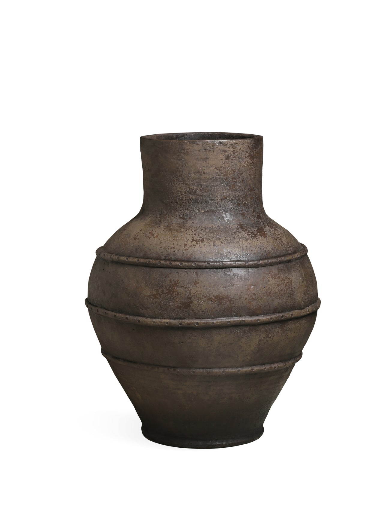 Nakela dark brown vintage fibre cement planter