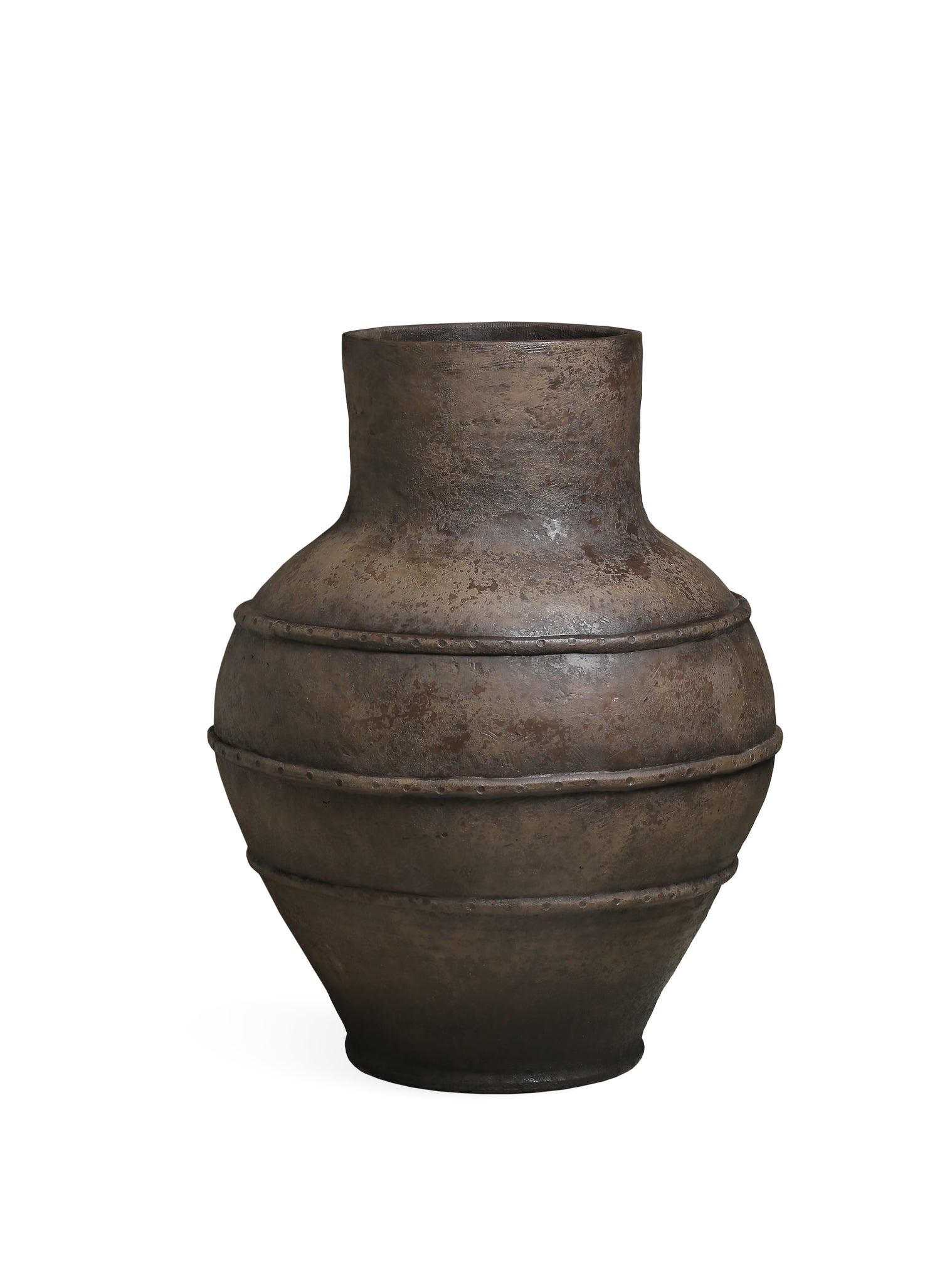 Nakela dark brown vintage fibre cement planter