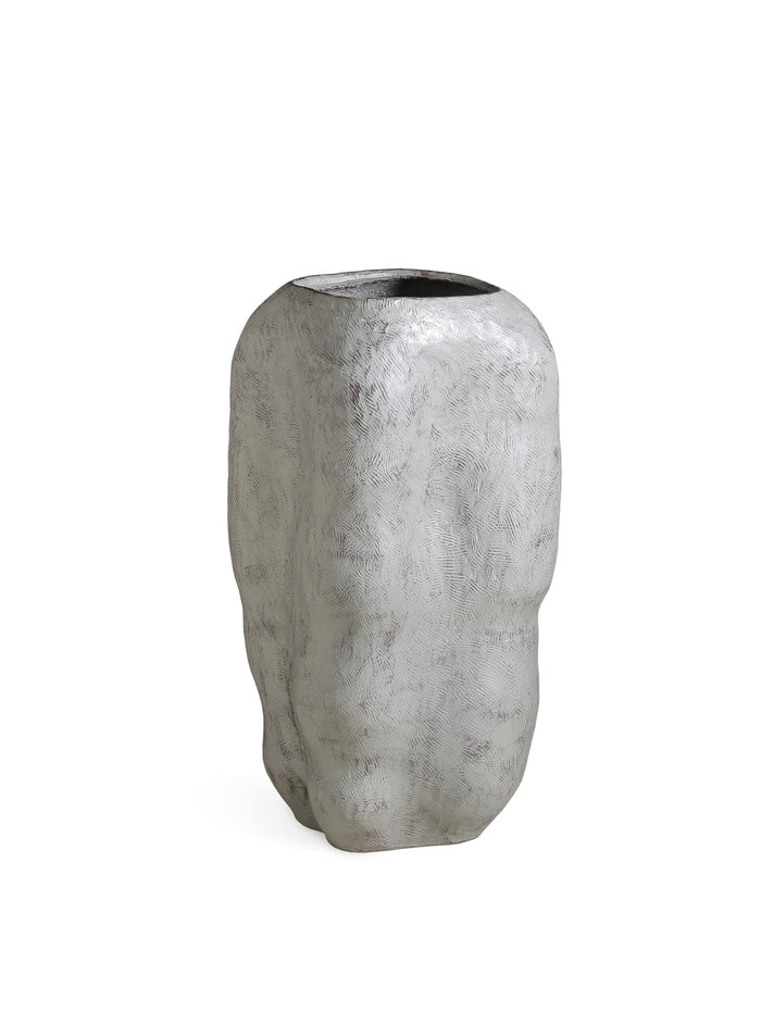 Velissa white fibre cement planters, irregular shape, set of four