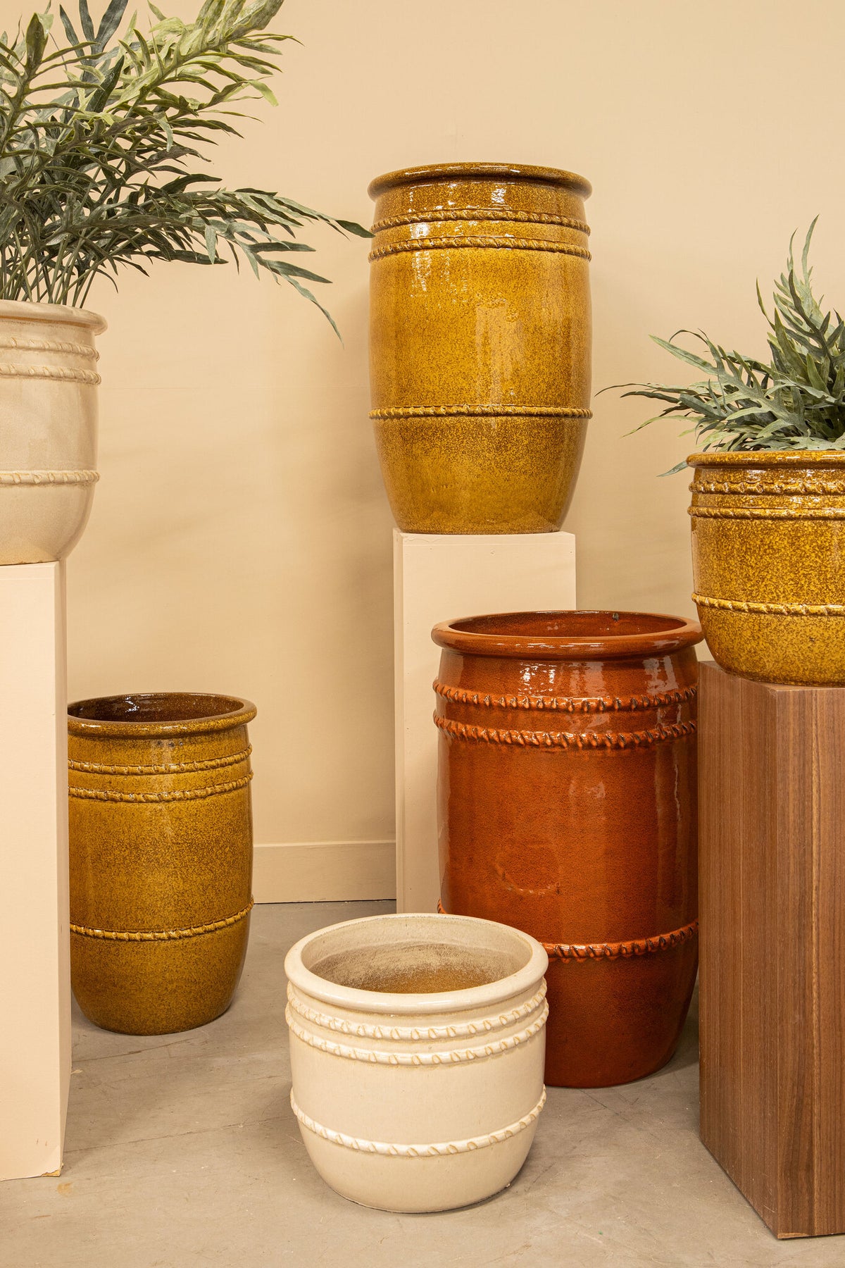 Lilliah yellow terracotta planters, set of 3
