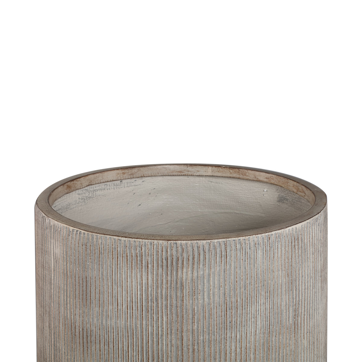 Olav light brown fibre cement-effect planters, set of three