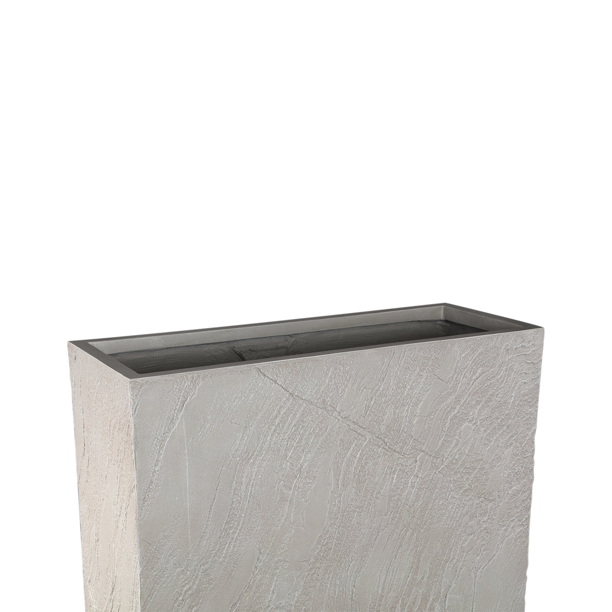 Berwin beige fibre cement-effect rectangular rock planters, set of two