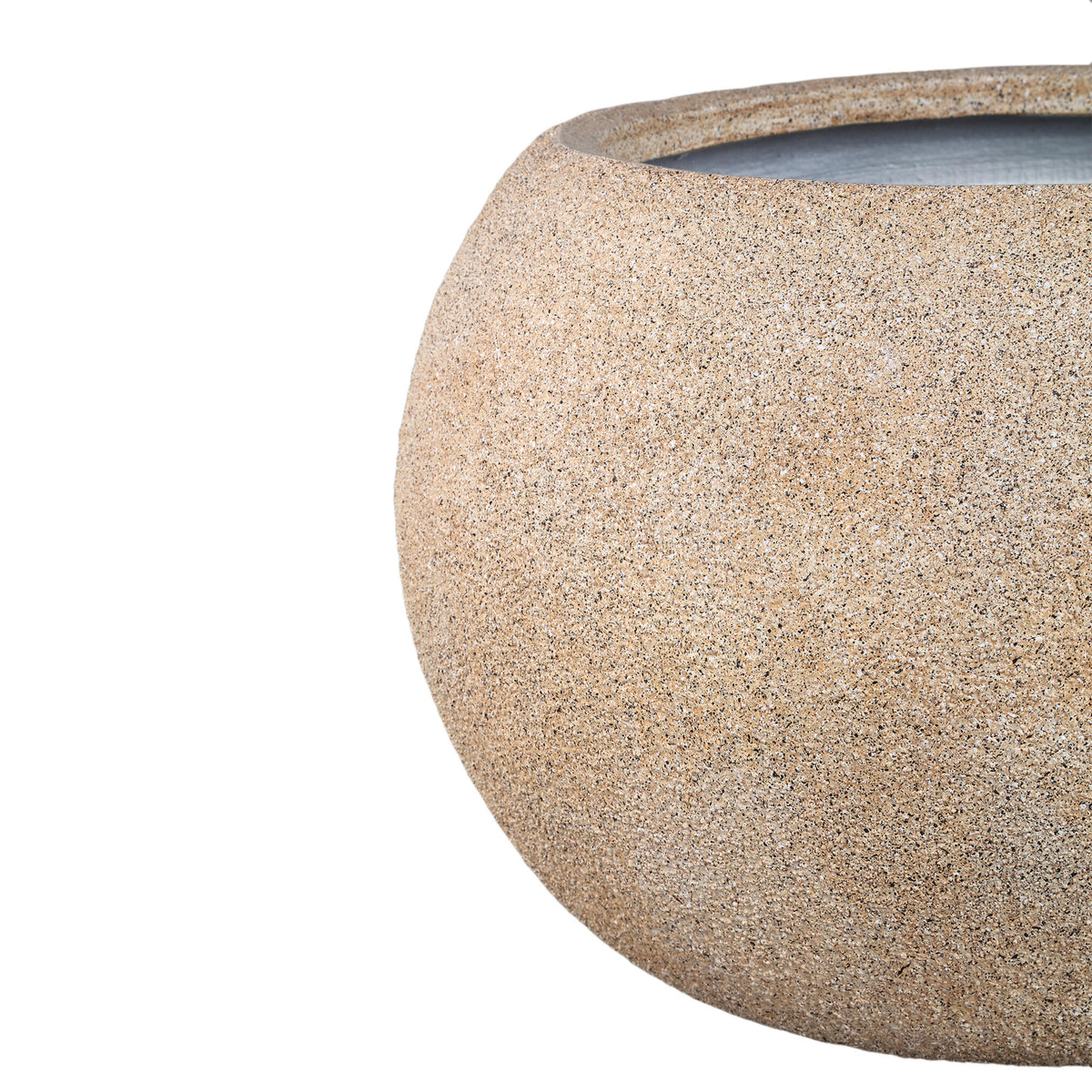 Nihara beige fibre cement ball planters, set of two