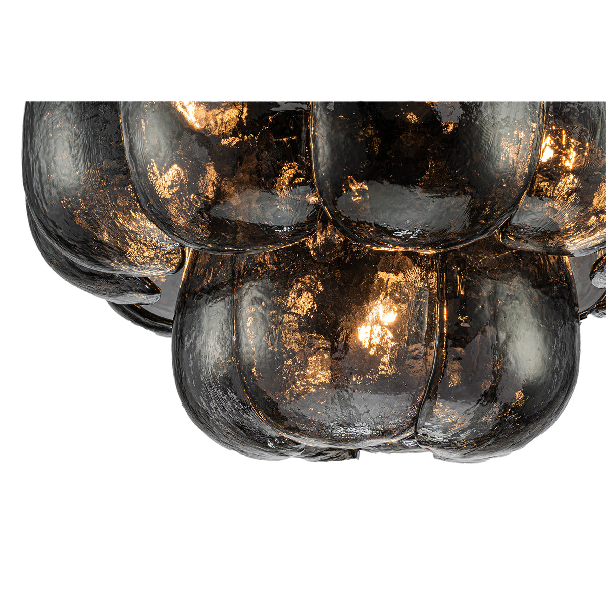 Vila gunmetal glass pendant light, round, small