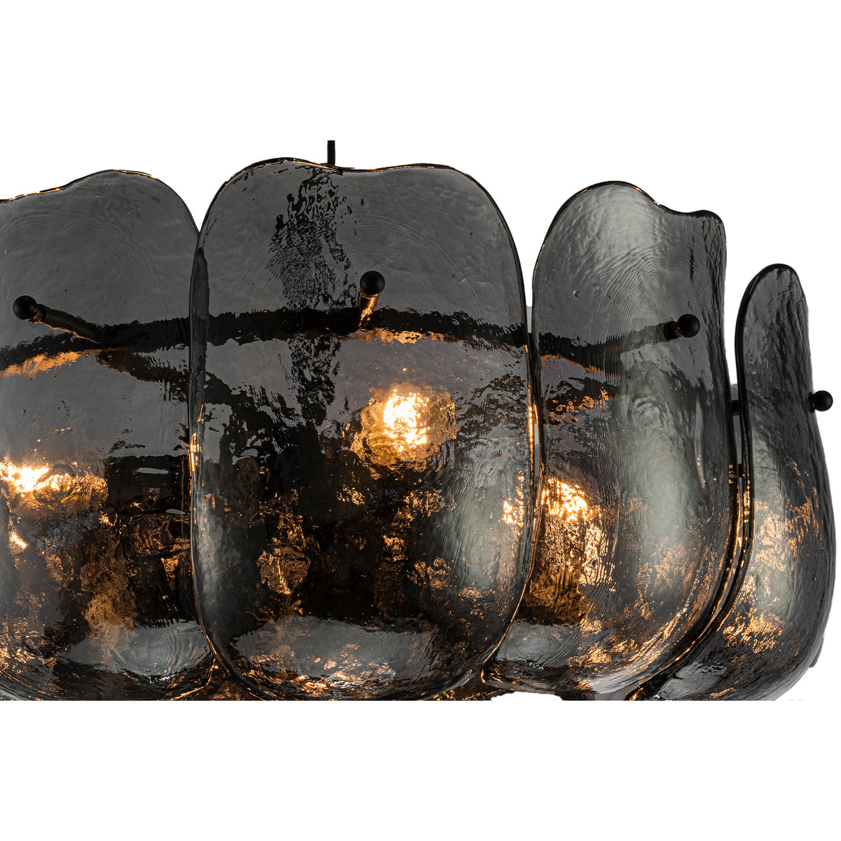 Vila gunmetal glass pendant light, round, small