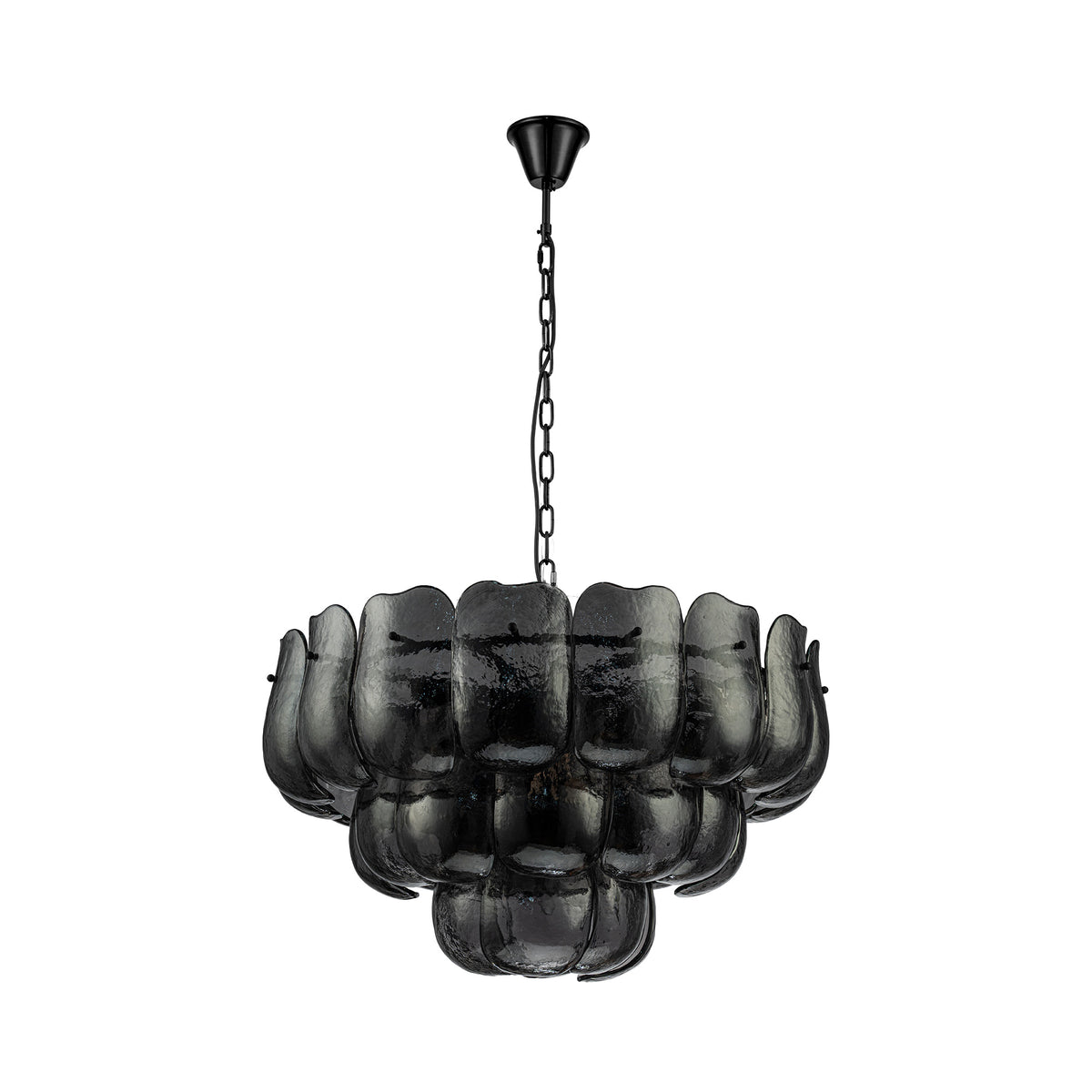 Vila gunmetal glass round pendant light large