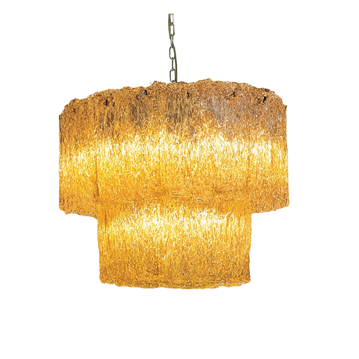 Joshia amber structured glass hanging pendant light, large