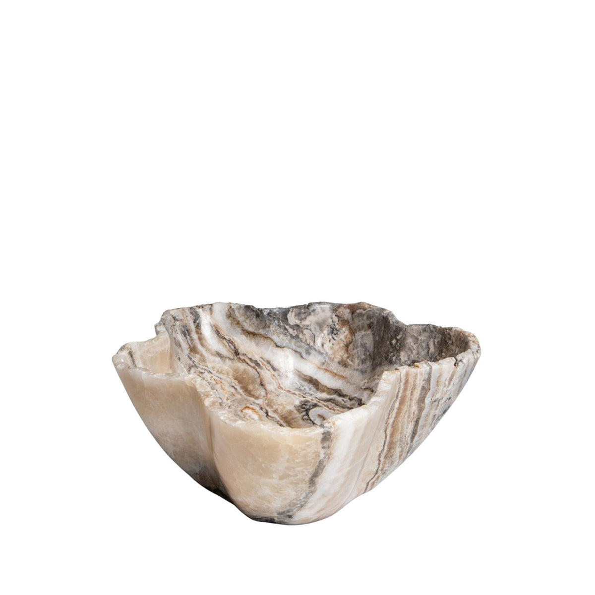 Brooker natural onyx wavy shaped bowl