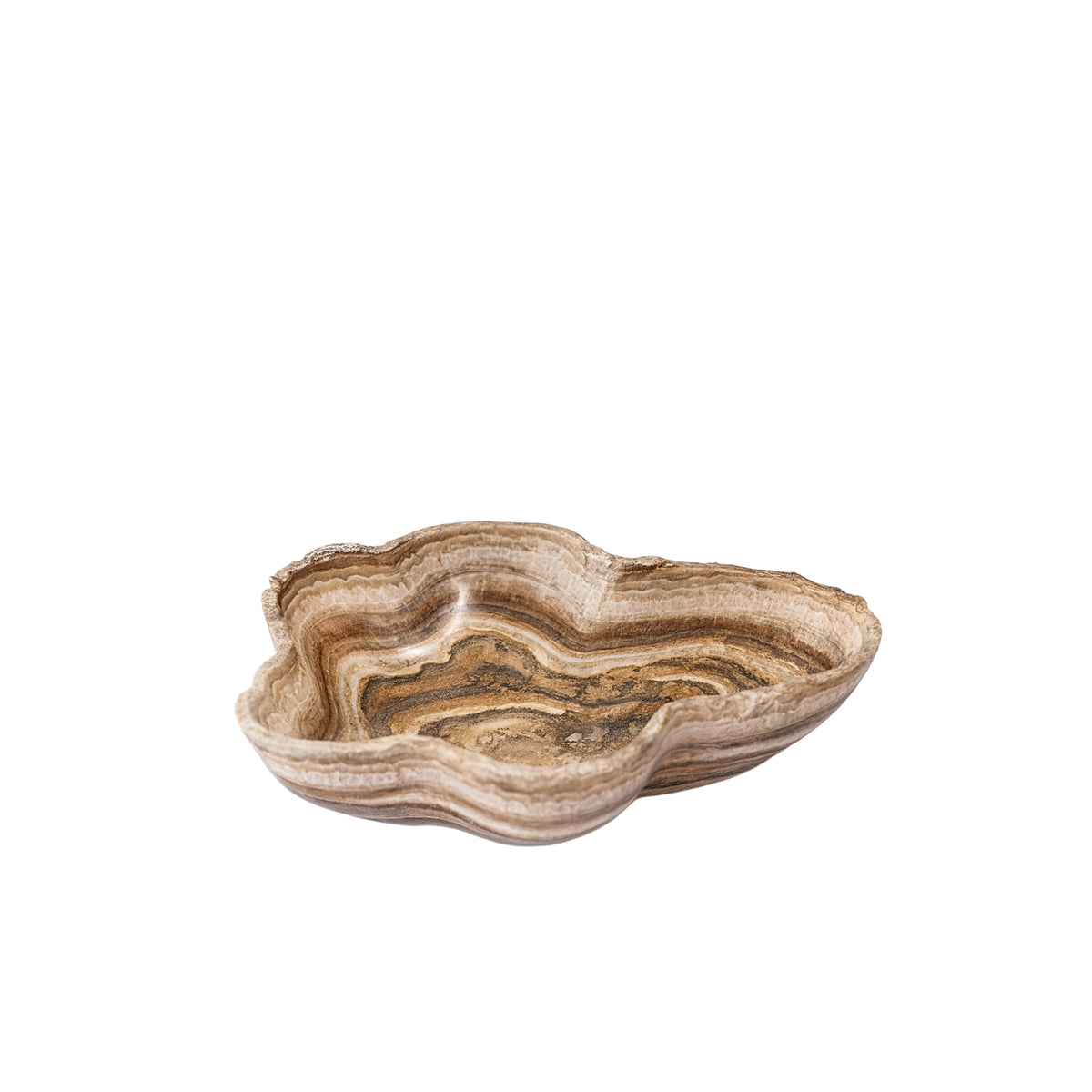 Brooker natural onyx wavy shaped bowl