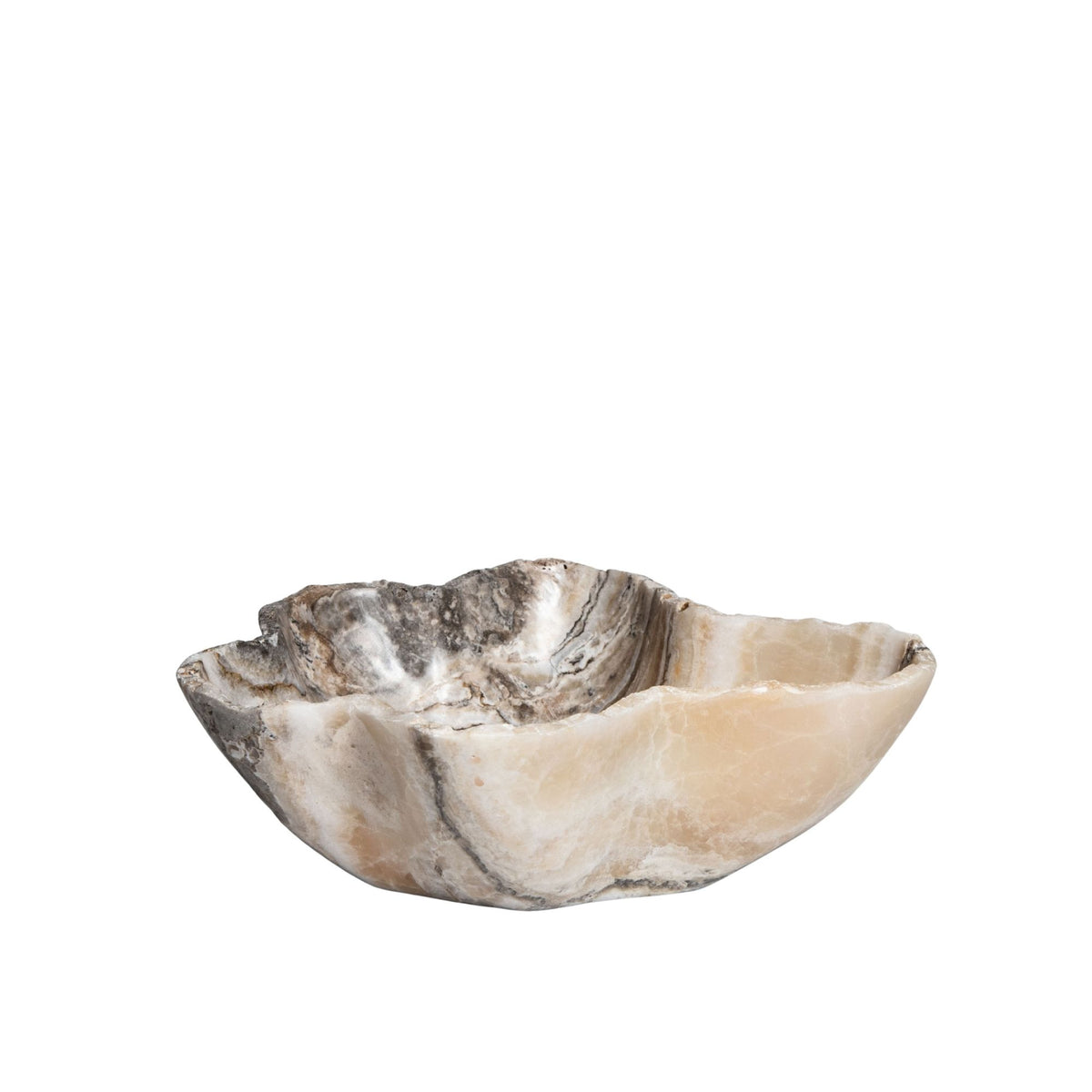 Brooker natural onyx wavy shaped bowl