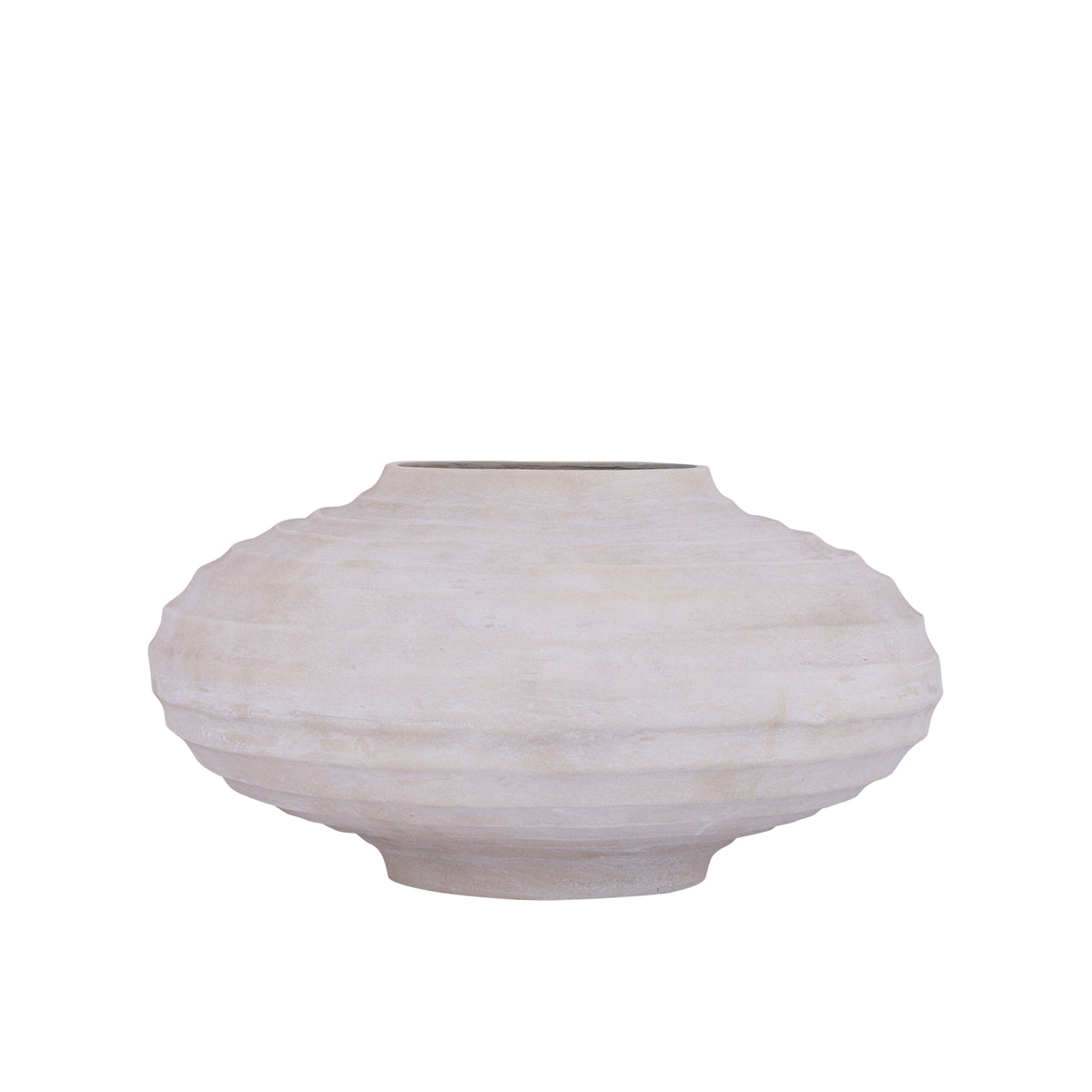 Kody beige ribbed cast aluminium planter, large