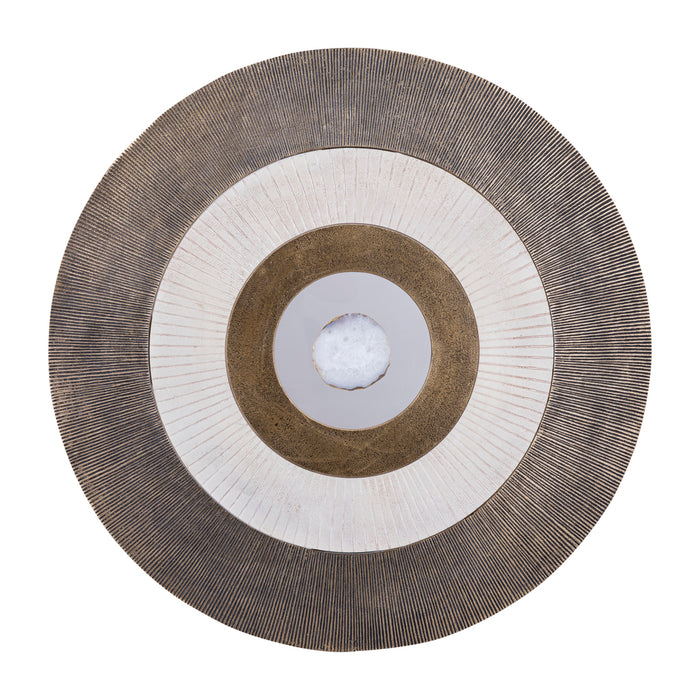 Jacci Cast Aluminium Stone-Centre Wall Panel - Gold