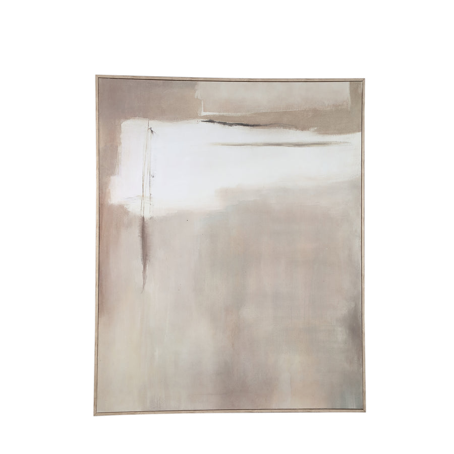 Olger Framed Abstract Canvas Wall Panel - Beige