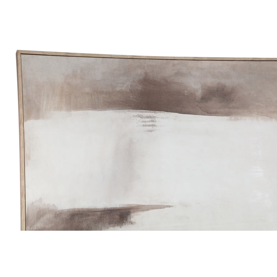 Olger beige framed abstract canvas wall panel