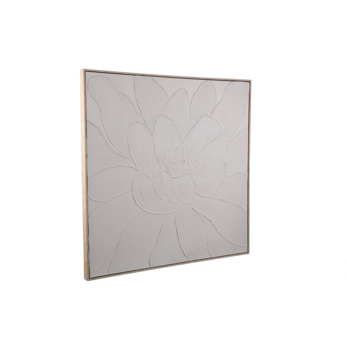 Florise cream framed floral canvas wall panel, design A