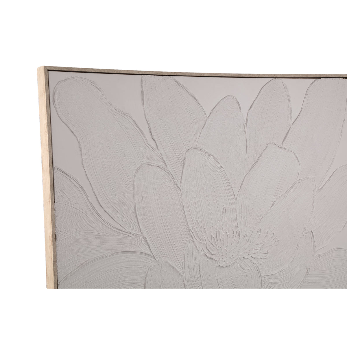 Florise cream framed floral canvas wall panel, design A