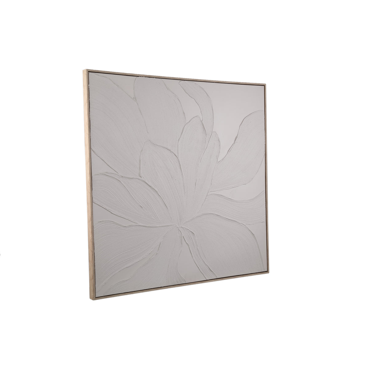 Florise cream framed floral canvas wall panel, design B