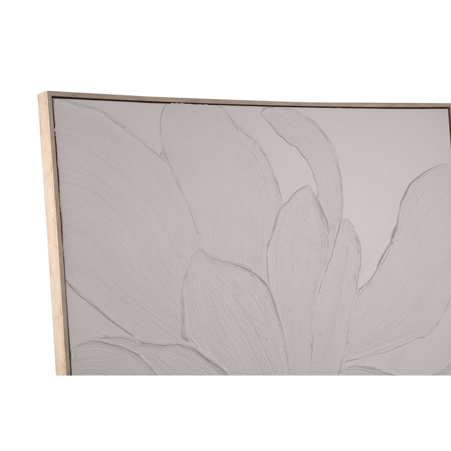 Florise cream framed floral canvas wall panel, design B