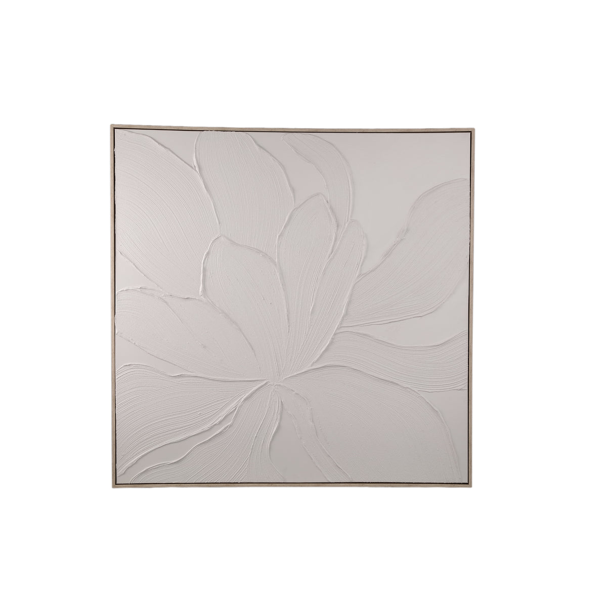 Florise cream framed floral canvas wall panel, design B