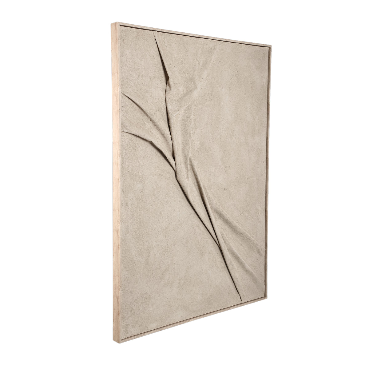 Dizze sand framed textile wave canvas wall panel, small
